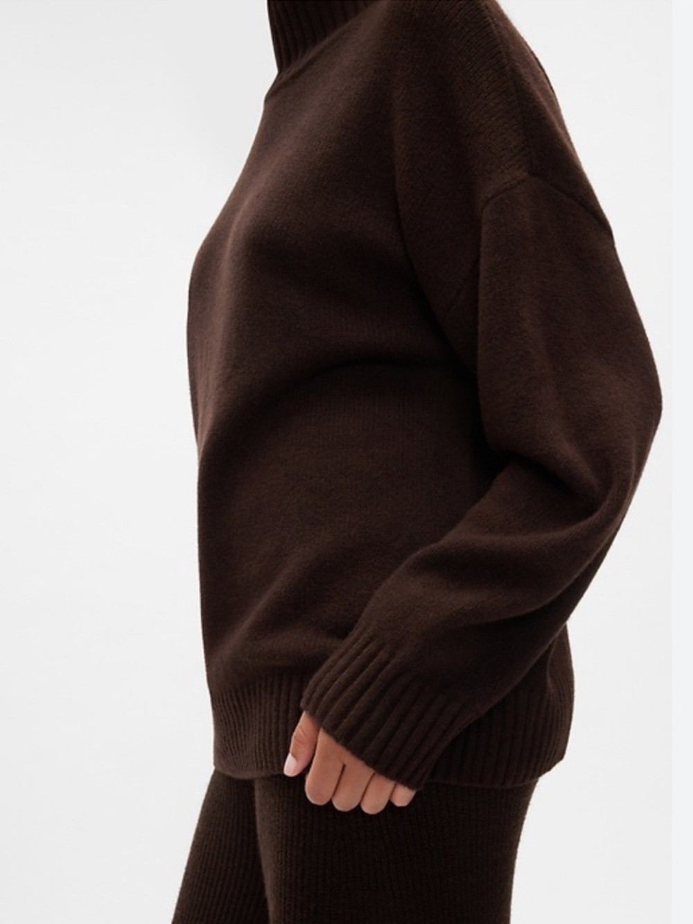GAP CashSoft Mockneck Sweater in Dark Brown